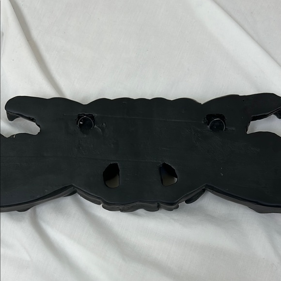 Vintage Plaster Black Decorative Cherubs Angels with Gargoyle Wall Hanging - Picture 9 of 13